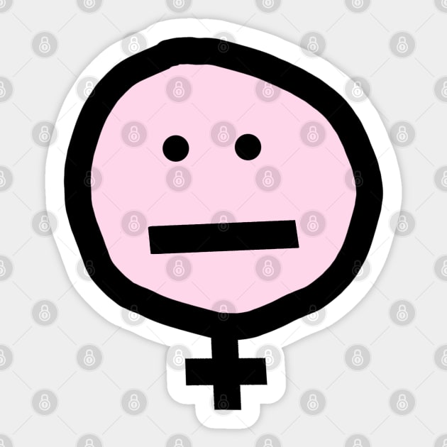 Female Pink Not Smiley Face Sticker by ellenhenryart